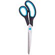Ножницы OfficeSpace 24см, эргономичные ручки, черные с синими вставками, ПВХ европодвес 264905 вв РФ
